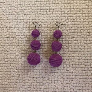 Jewelry: Drop ball tier purple dangle earrings